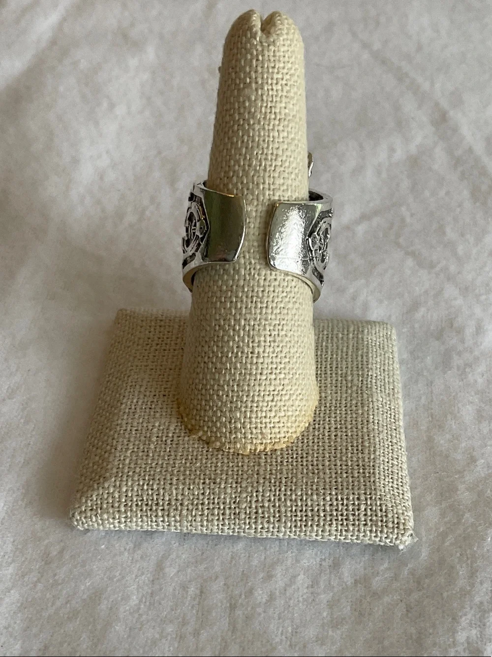 Silver Lion Head Crown Ring Size 10